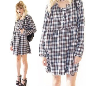 Overall Flannel Dress